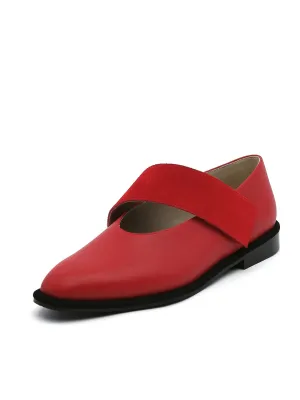 Simple As Comfort Leather Flat - Red