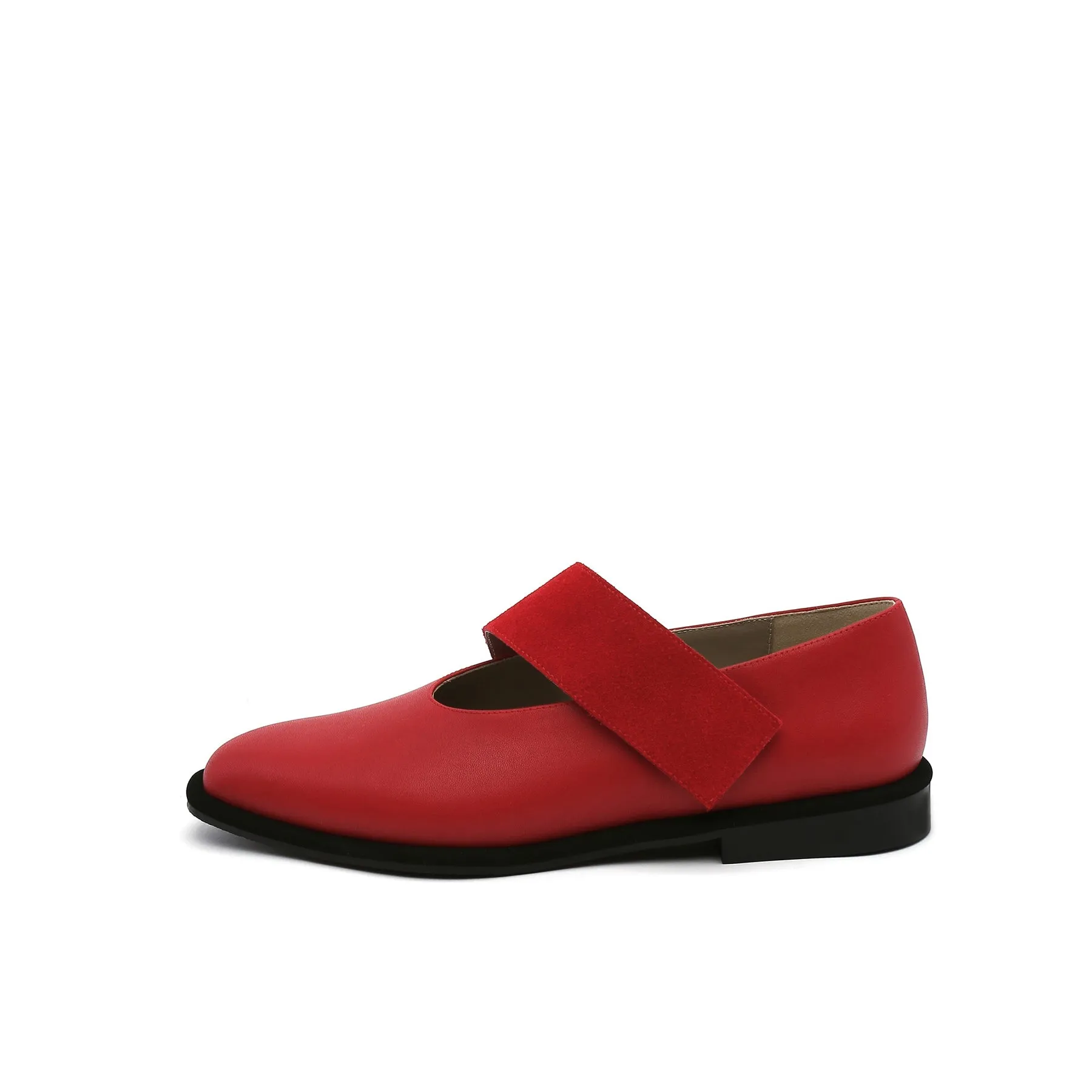 Simple As Comfort Leather Flat - Red