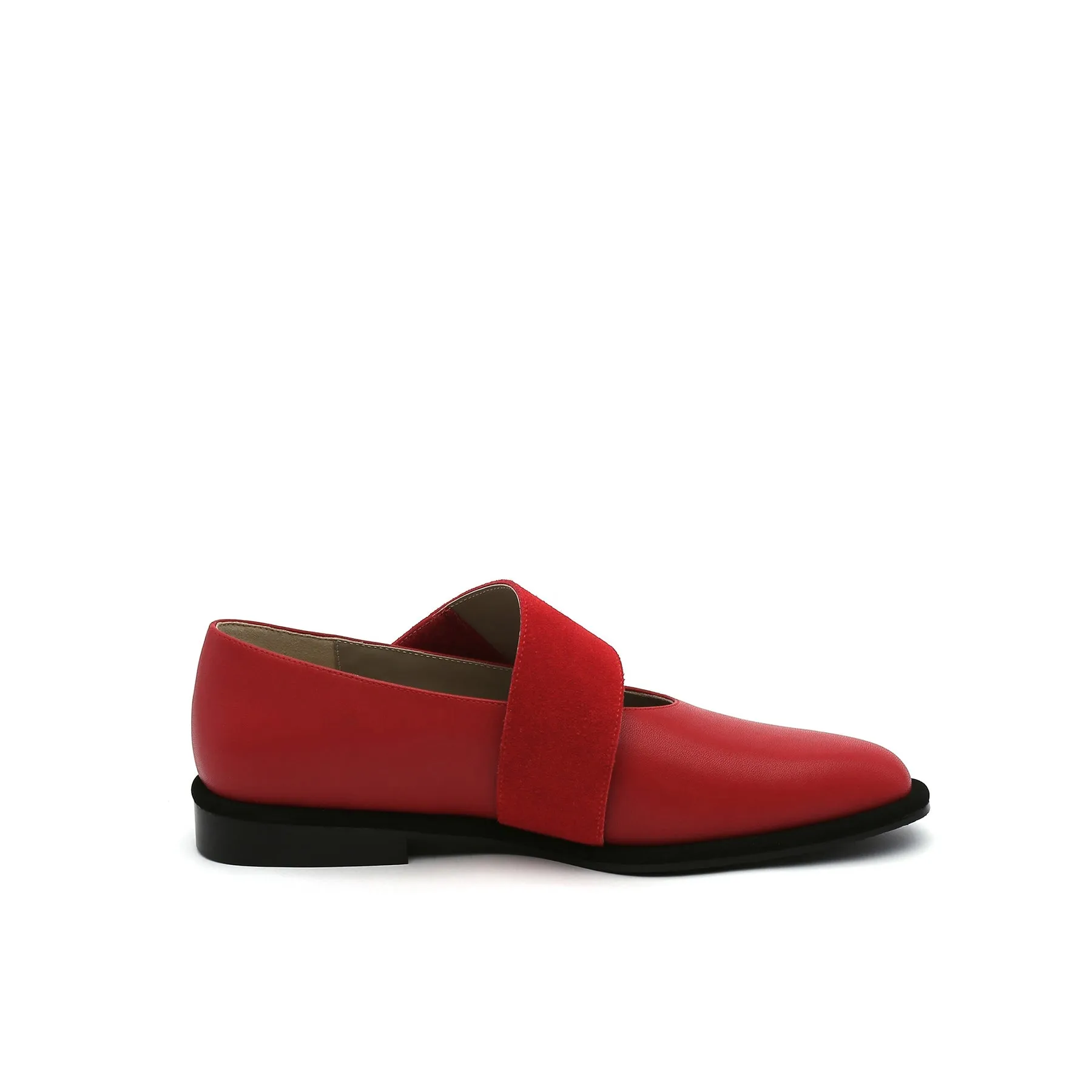 Simple As Comfort Leather Flat - Red