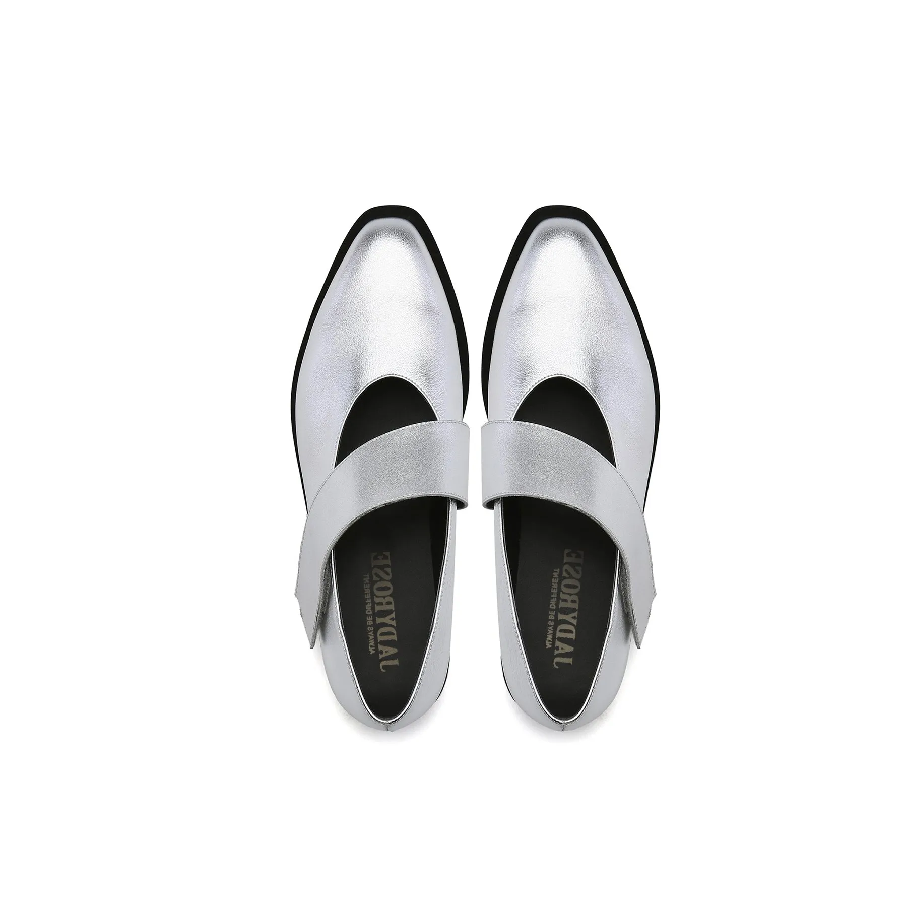 Simple As Comfort Leather Flat - Silver