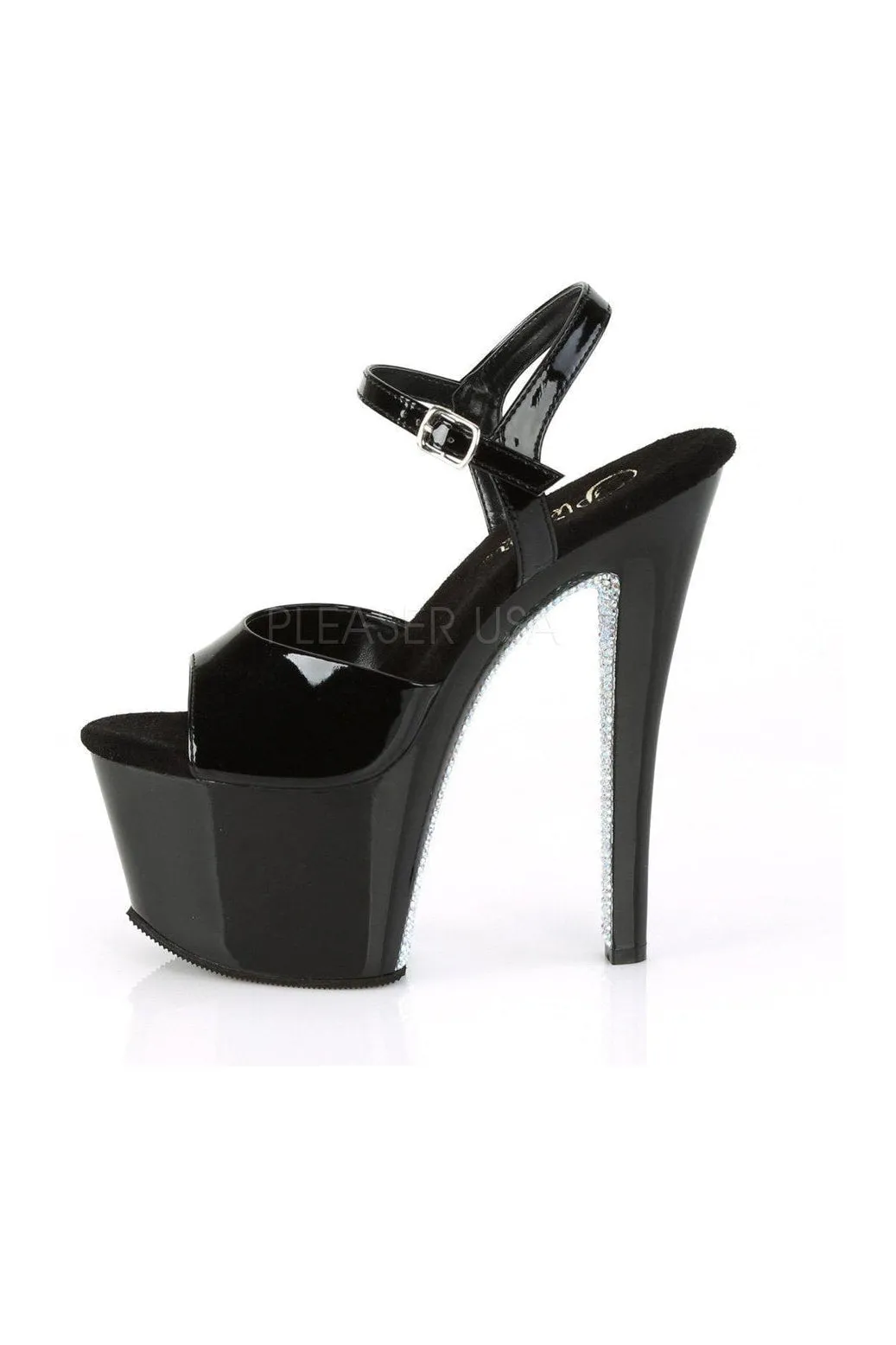 SKY-309CRS Platform Sandal  | Black Patent