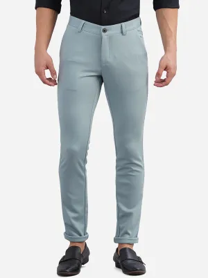 Sky Blue Solid Venice Fit Casual Trouser | JadeBlue