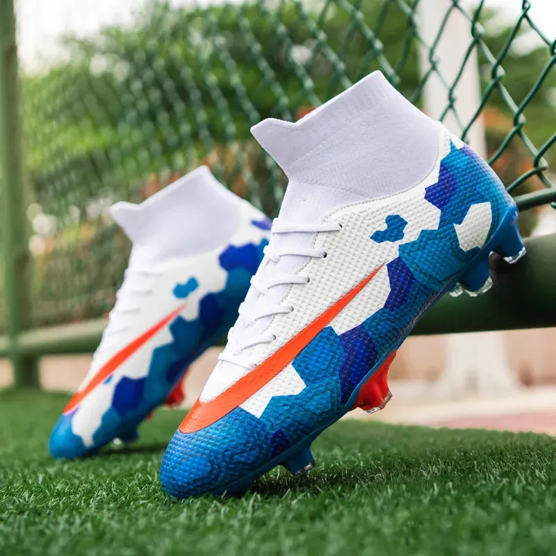 Soccer Shoes For Men Football Boots Kids High Ankle Soccer Cleats Waterproof Sport Sneakers Futsal Shoes