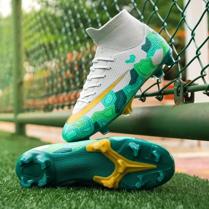 Soccer Shoes For Men Football Boots Kids High Ankle Soccer Cleats Waterproof Sport Sneakers Futsal Shoes
