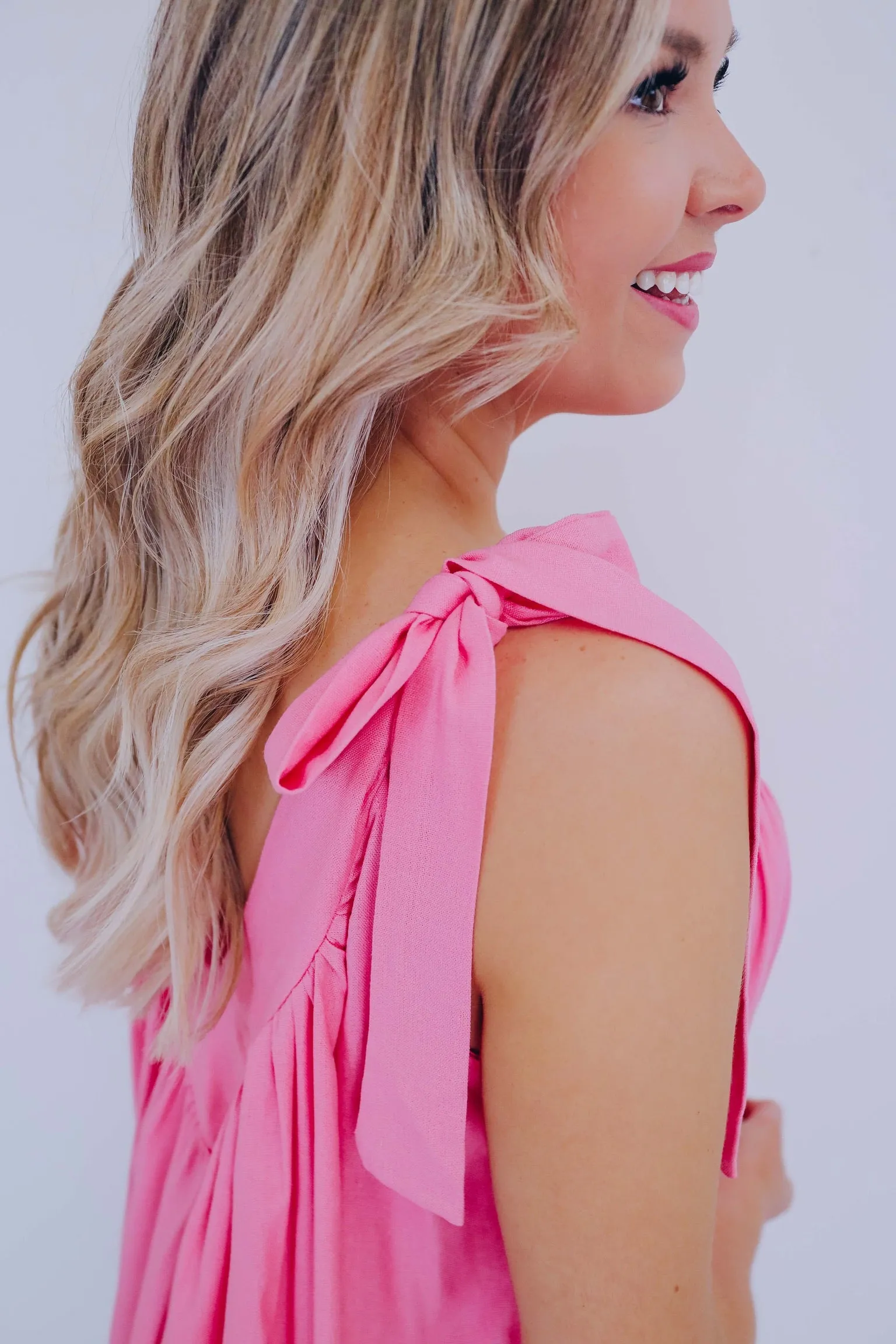 Spring Vibes V-Neck Romper - Pink