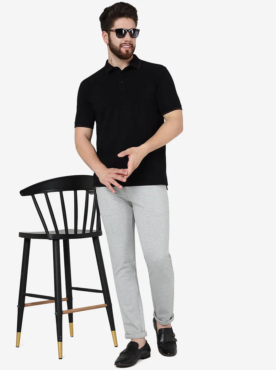 Steel Grey Solid Venice Fit Casual Trouser | JadeBlue