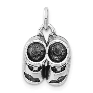 Sterling Silver Antiqued Baby Shoes Charm
