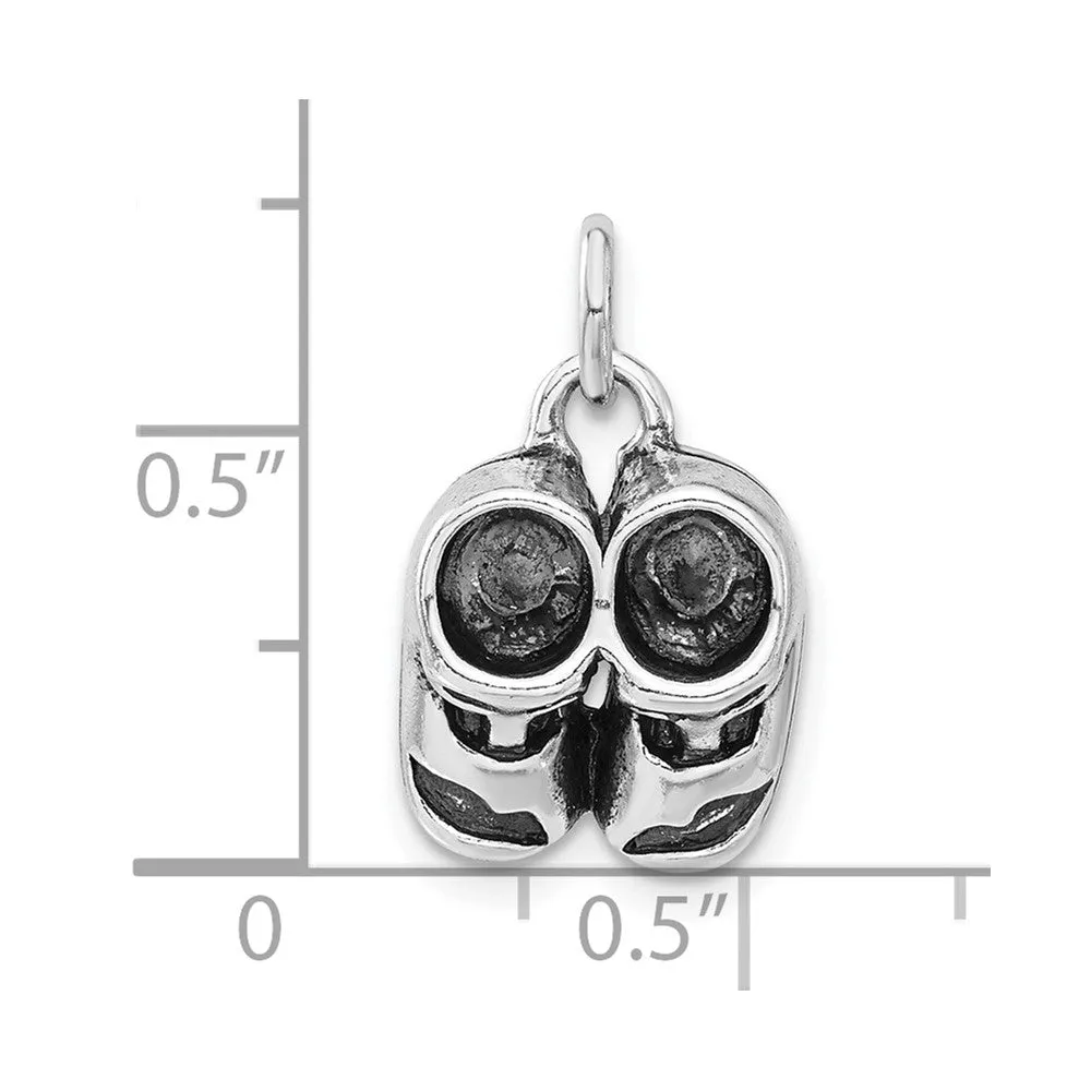 Sterling Silver Antiqued Baby Shoes Charm