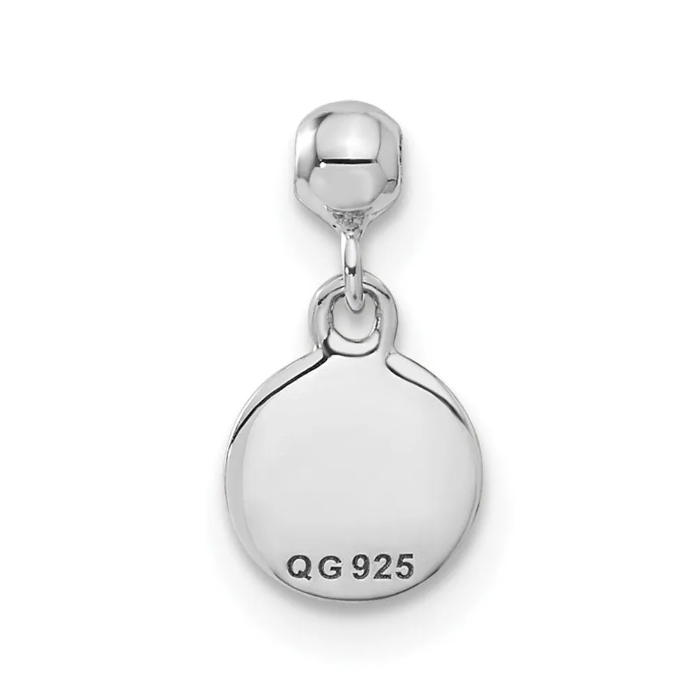 Sterling Silver Mio Memento Enamel Dangle Basket Ball Charm