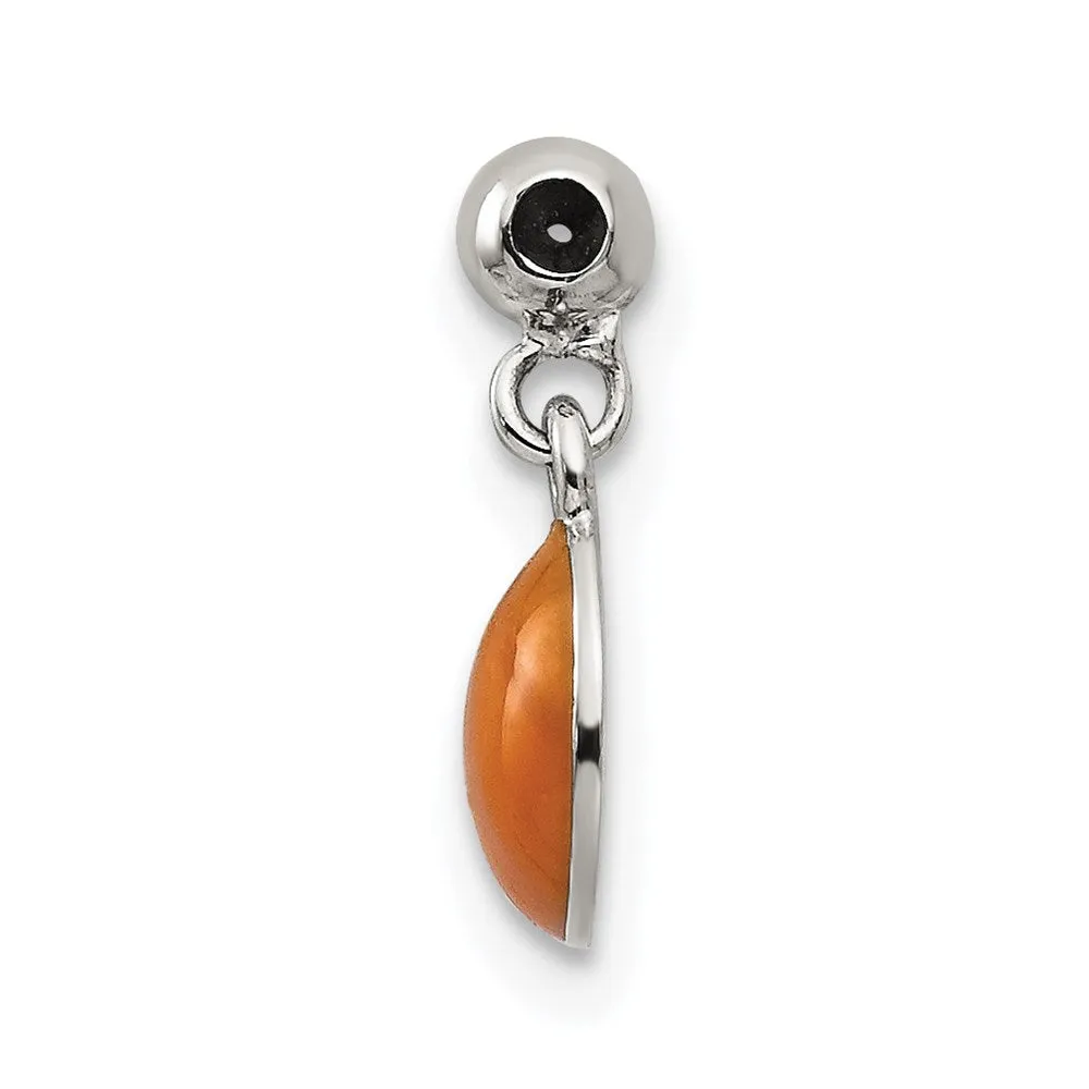 Sterling Silver Mio Memento Enamel Dangle Basket Ball Charm