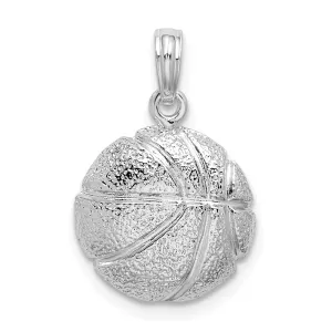 Sterling Silver Polished Basketball Pendant
