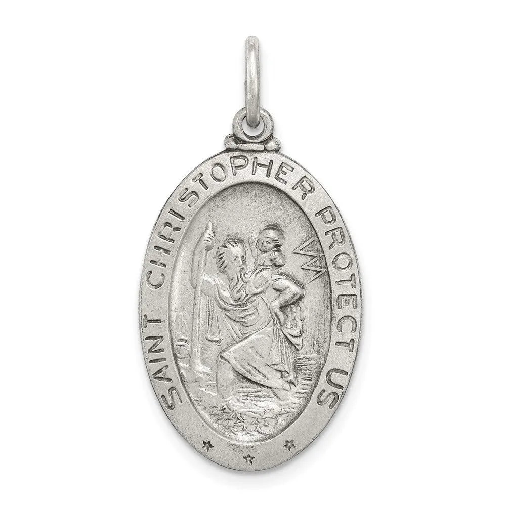 Sterling Silver St. Christopher Basketball Medal