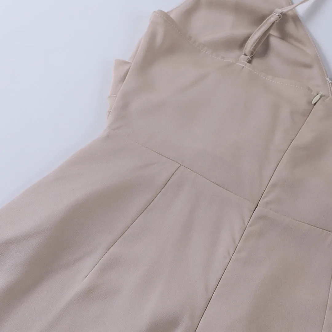 Stylish Long Summer Dress for Women with Deep V-Neck and Split