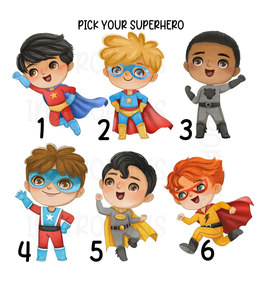 Superhero Personalized Valentines Day Sticker