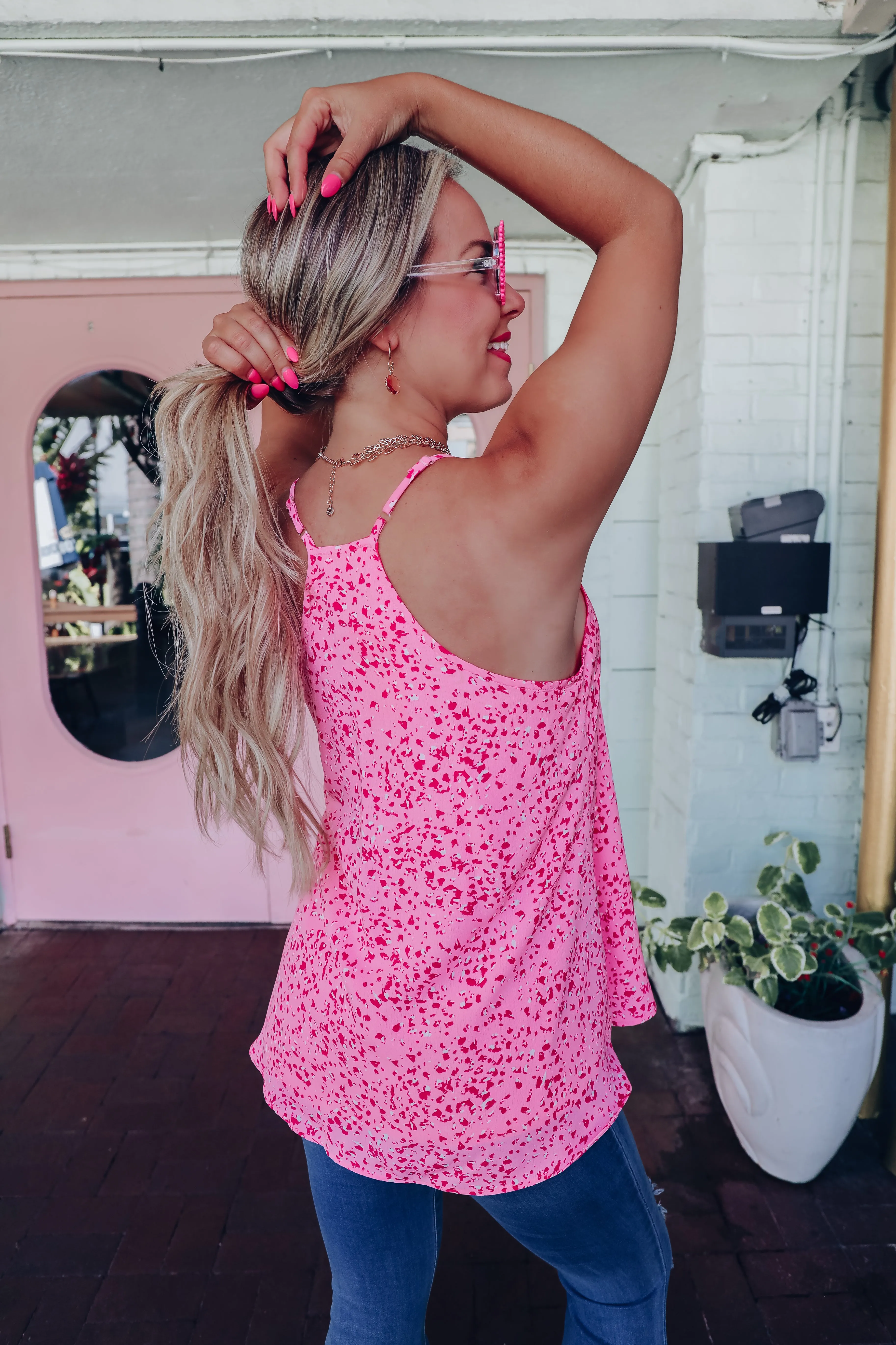 Sweetly Chiffon Racerback Tank - Pink