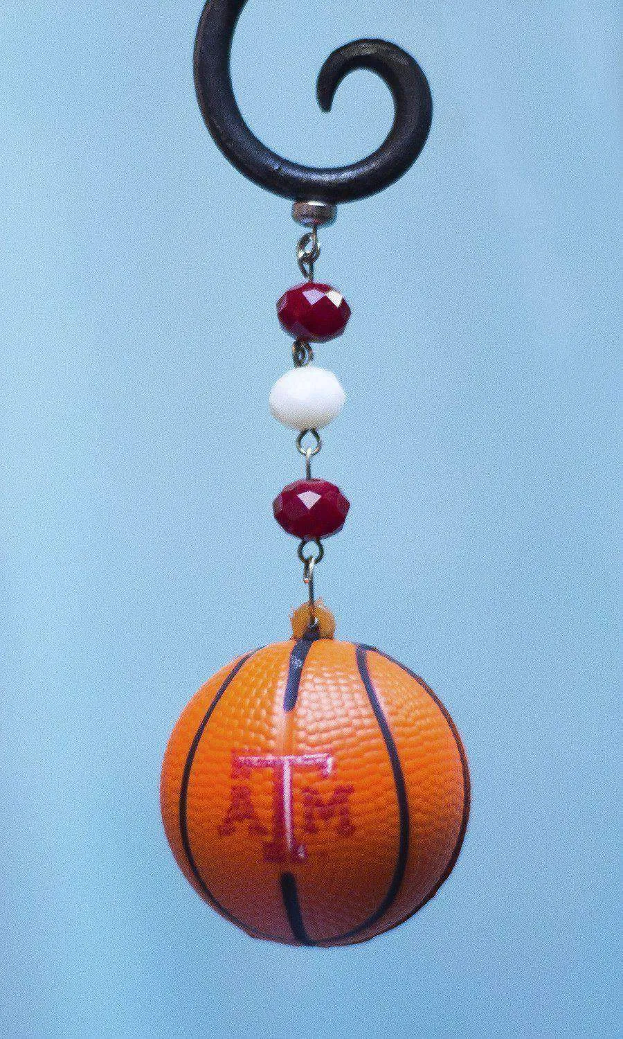 Texas A & M  University - Team BASKETBALL (set of 3)   MAGNETIC ORNAMENT