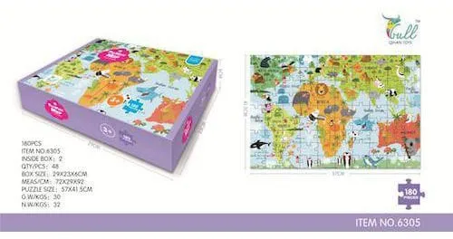 The World Map Puzzle Games 180 Piece 6305