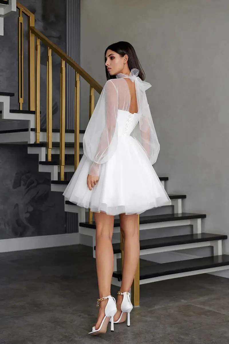 Tulle Wedding Dresses for Women A Line White Dress