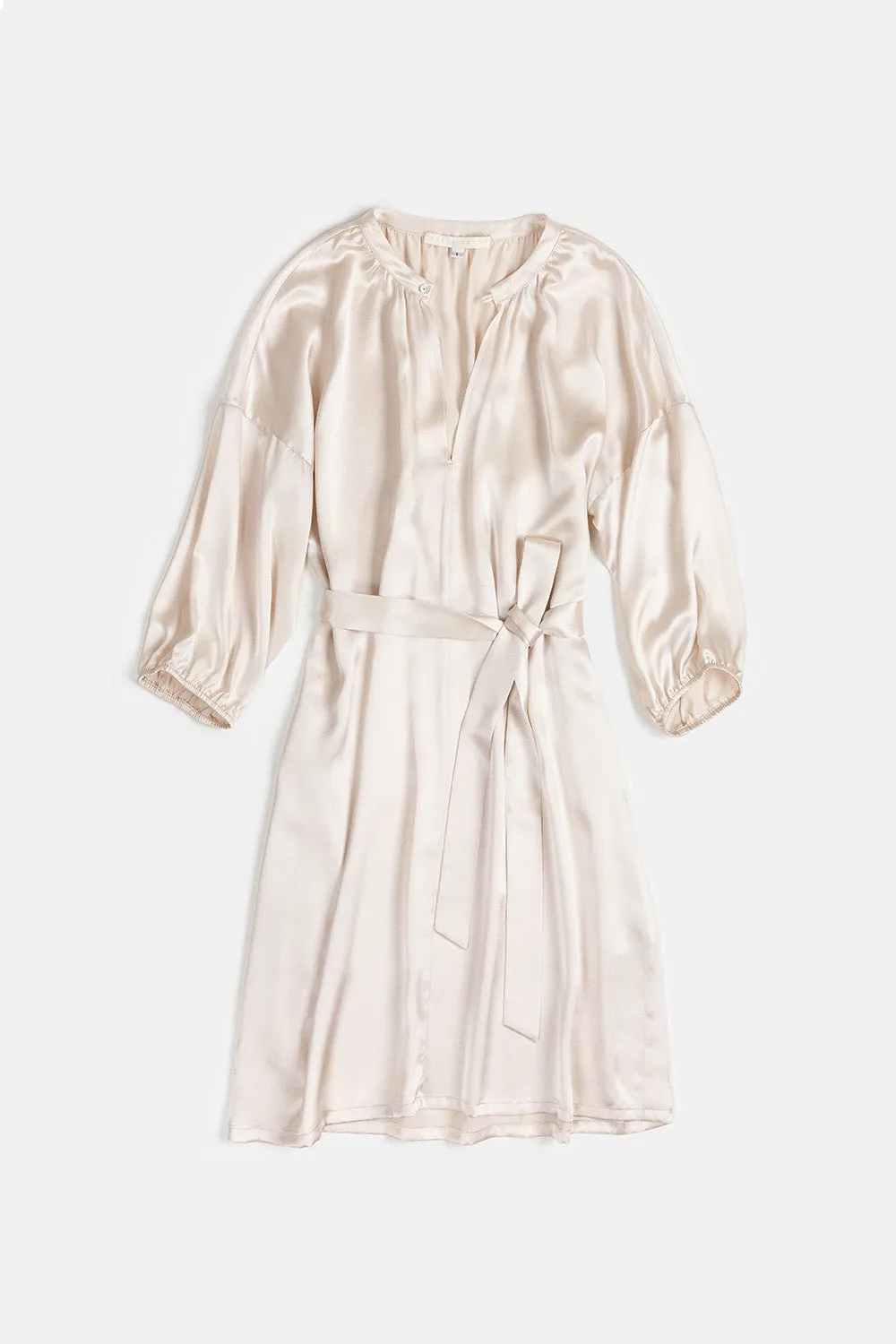 Tynan Silk Charmeuse Dress in Alabaster