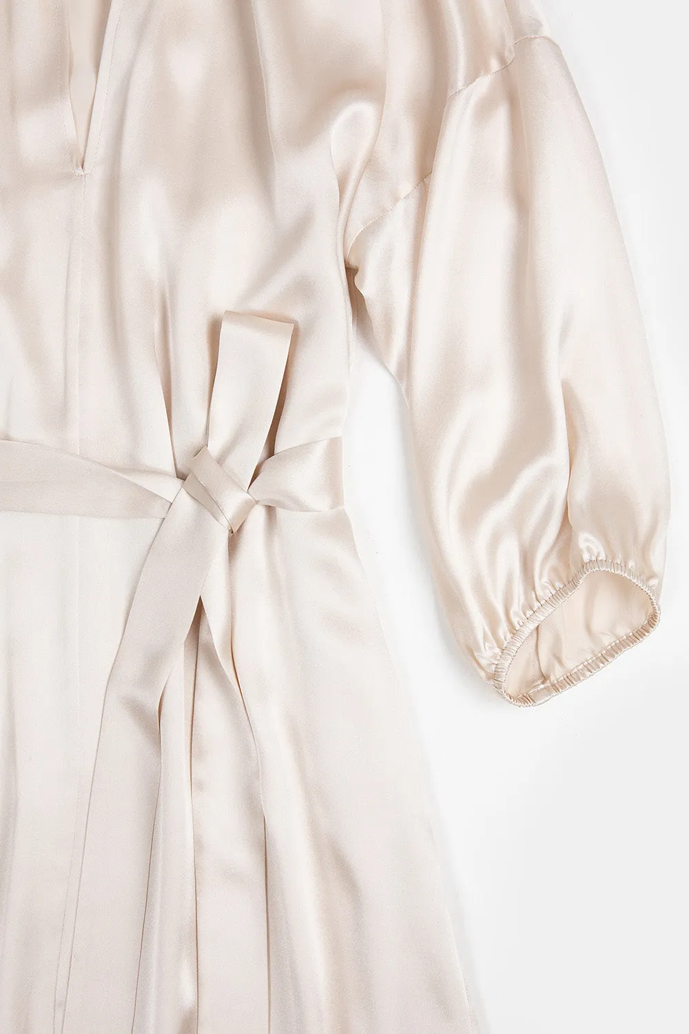 Tynan Silk Charmeuse Dress in Alabaster