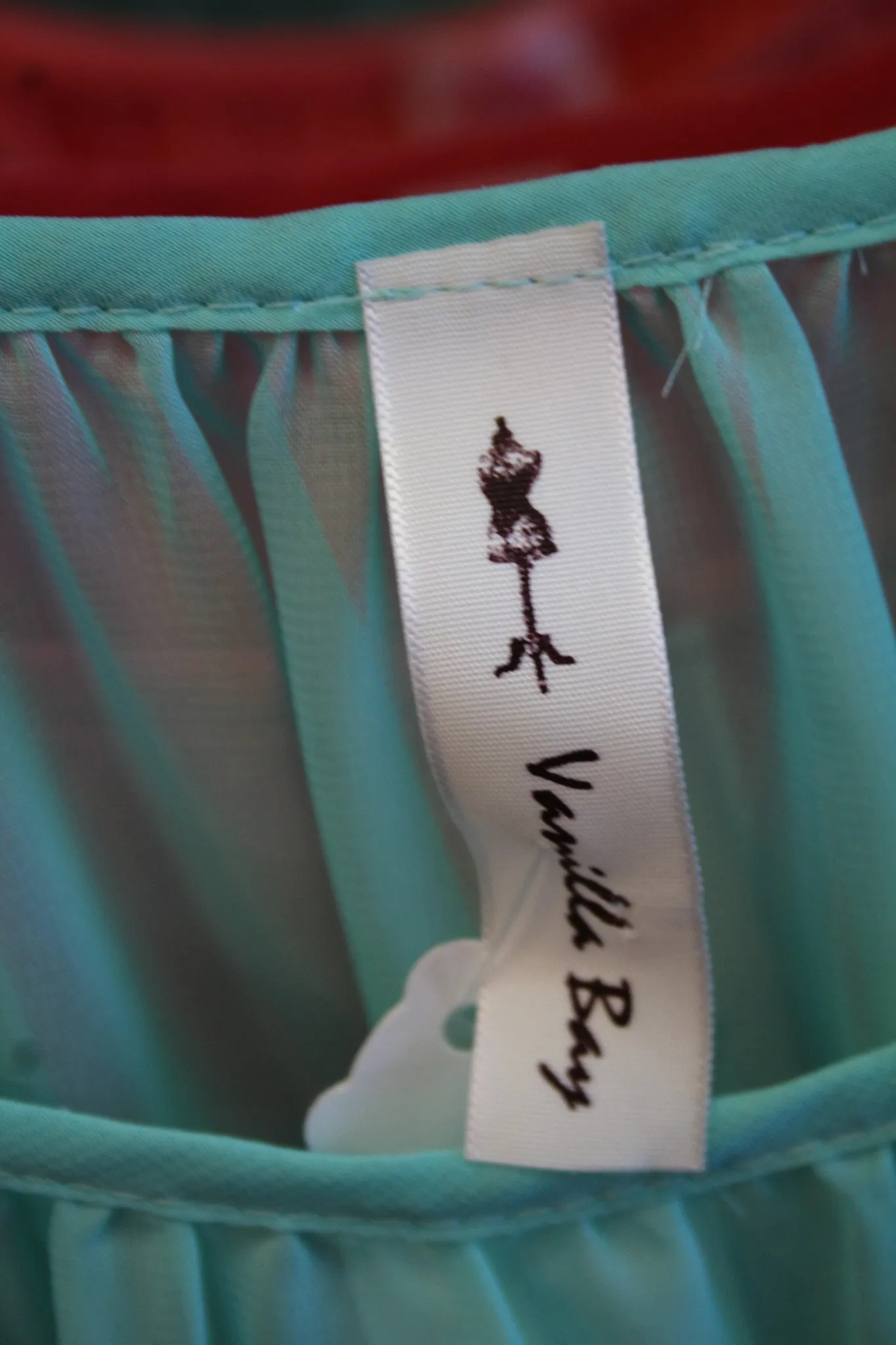 Vanilla Bay | Chiffon Top with Lace Mint