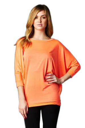 Vanilla Bay | Dolman 3/4 Sleeve Top Red/Orange