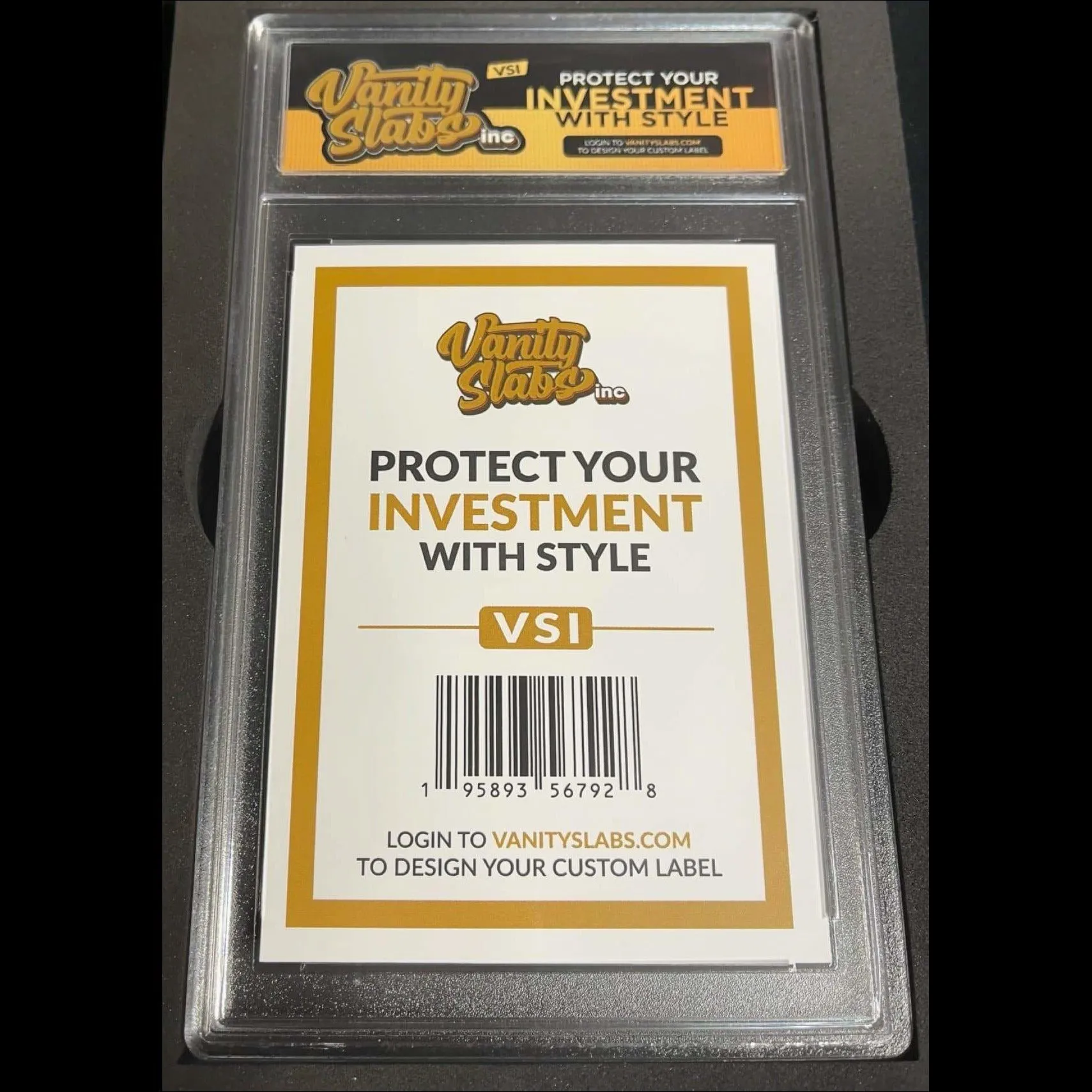 Vanity Slabs Retail Bundle 1 x Slab, Book Case, Pick & One Random Mystery Card Baseball Football Hockey or Basketball