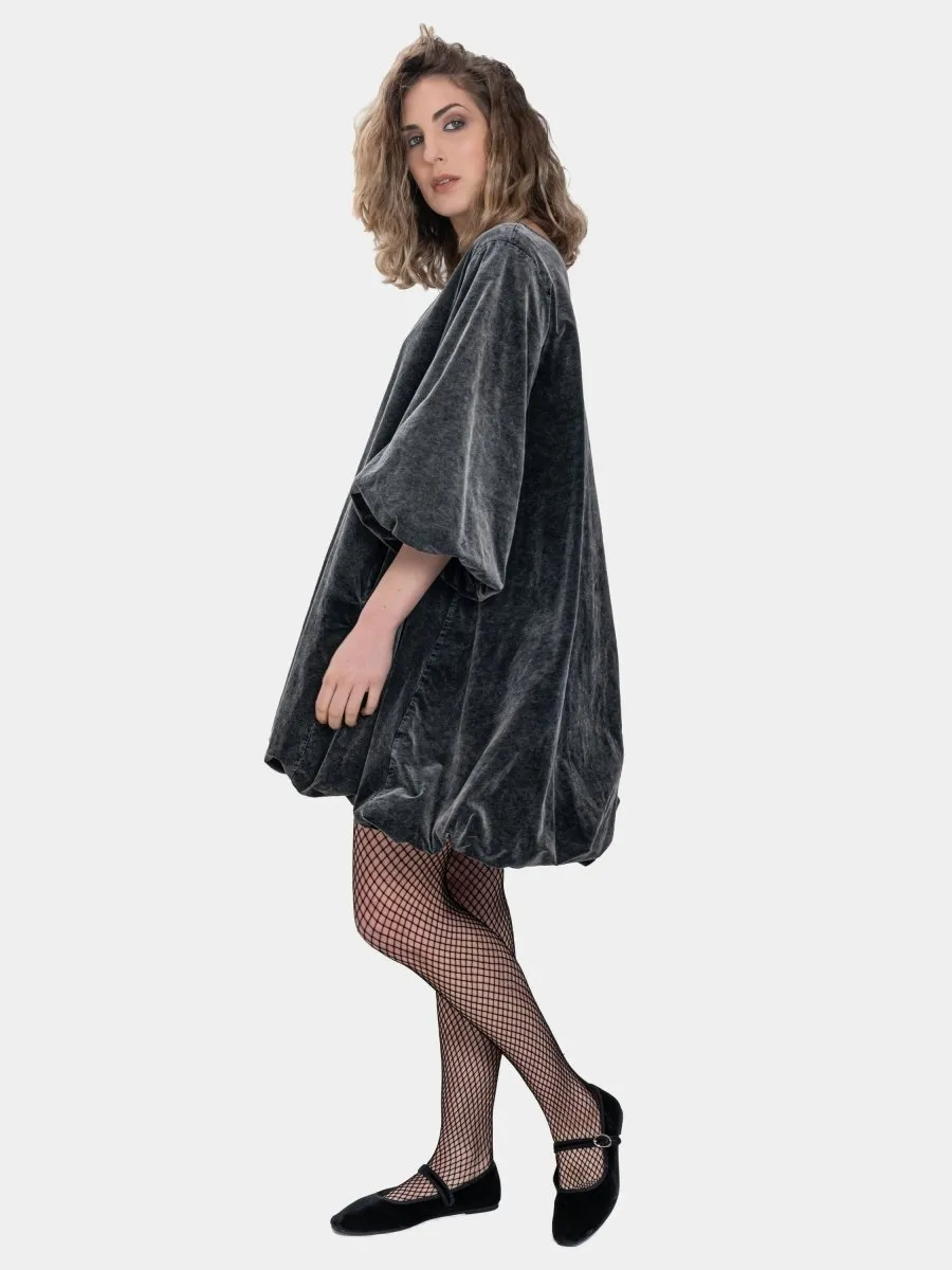 Velvet Balloon Mini Dress