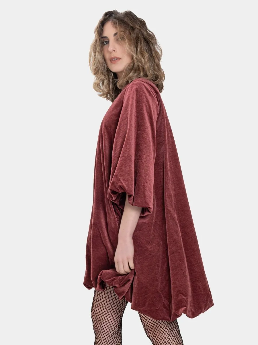 Velvet Balloon Mini Dress