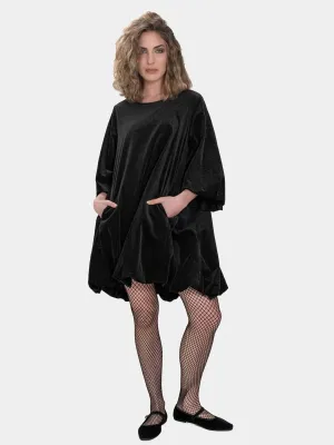 Velvet Balloon Mini Dress