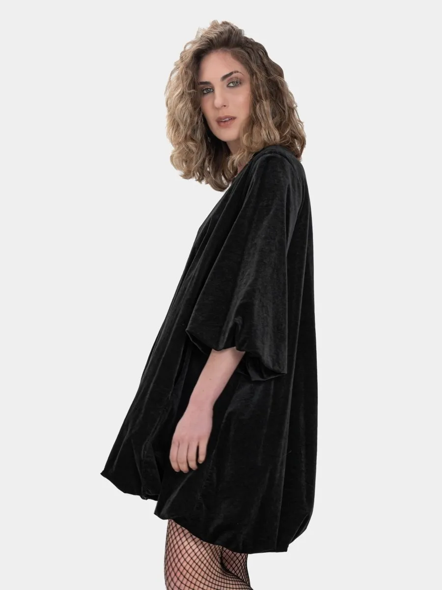Velvet Balloon Mini Dress