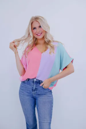 Verity V-Neck Color-Block Blouse