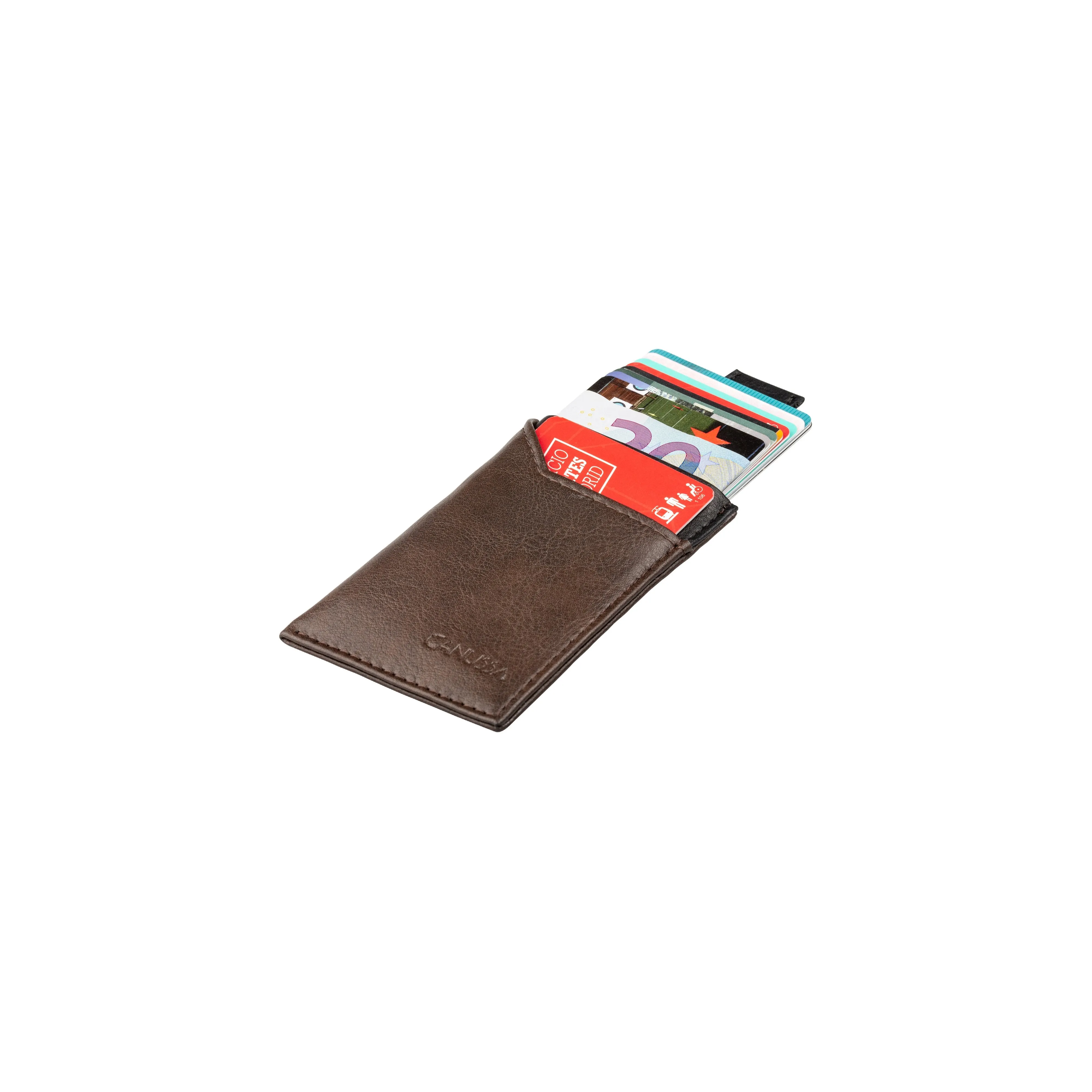 Wallet Vegan Card Holder Brown / Black