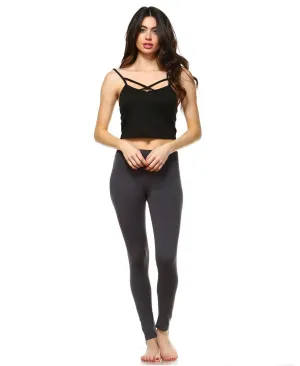 White Mark Womens Unlined Stretch Solid Leggings 208-06
