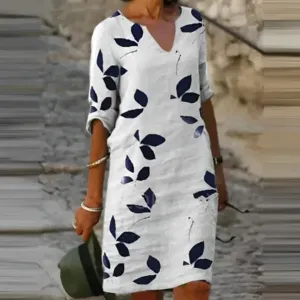Women's Summer Floral 3 4 Sleeves Dress | Mini