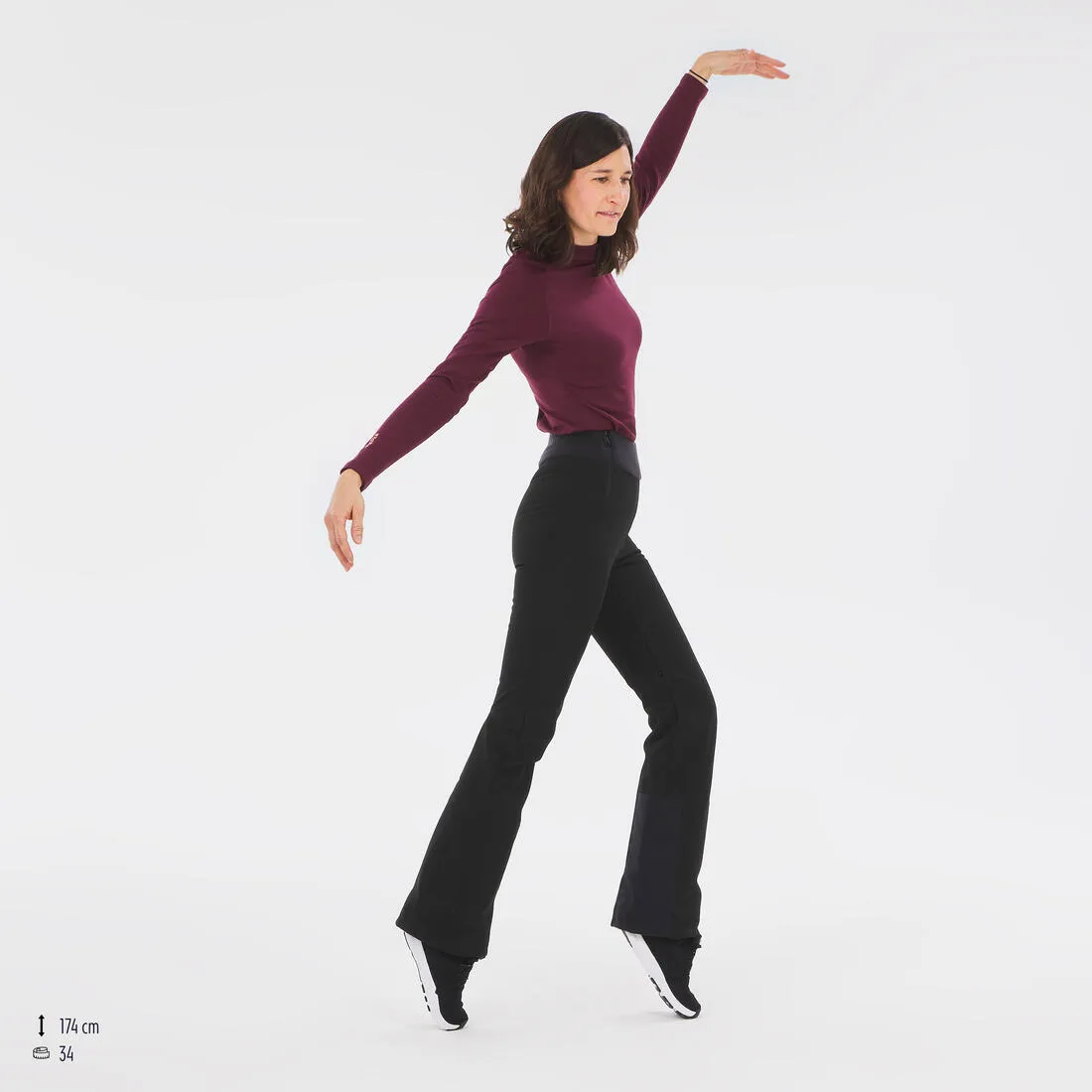 Women’s Warm and Fitted Ski Trousers 500 - Black