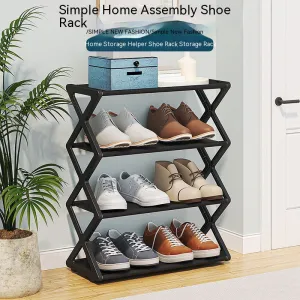 X-type Shoe Rack Simple Assembly Steel Tube Student Dormitory Multi-functional Storage Rack