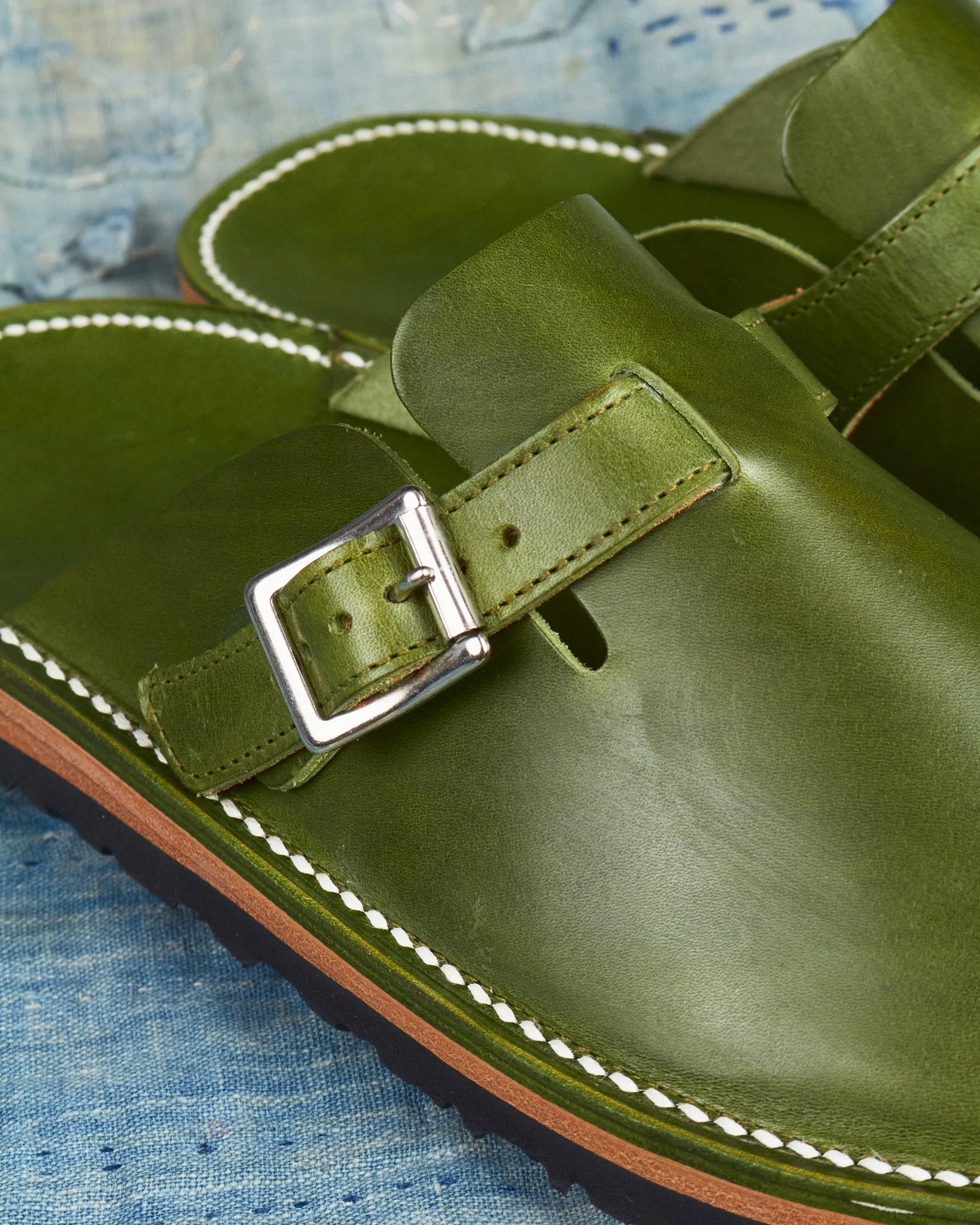 Zerrows Slit Sandal Green
